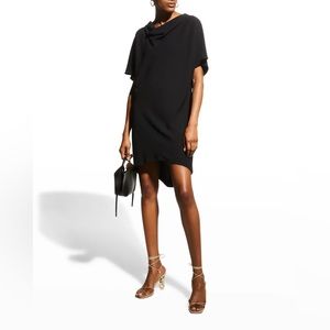 Trina Turk Islet Dress Short Sleeve Shift Drapey Cowl Neck Classic Elegance